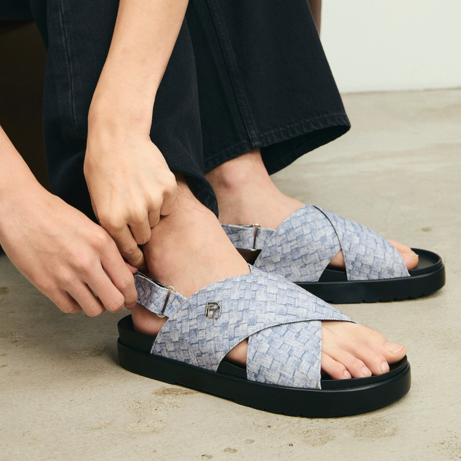 Plush Studios x Urban Trooper : Aiden Sandals Denim Print