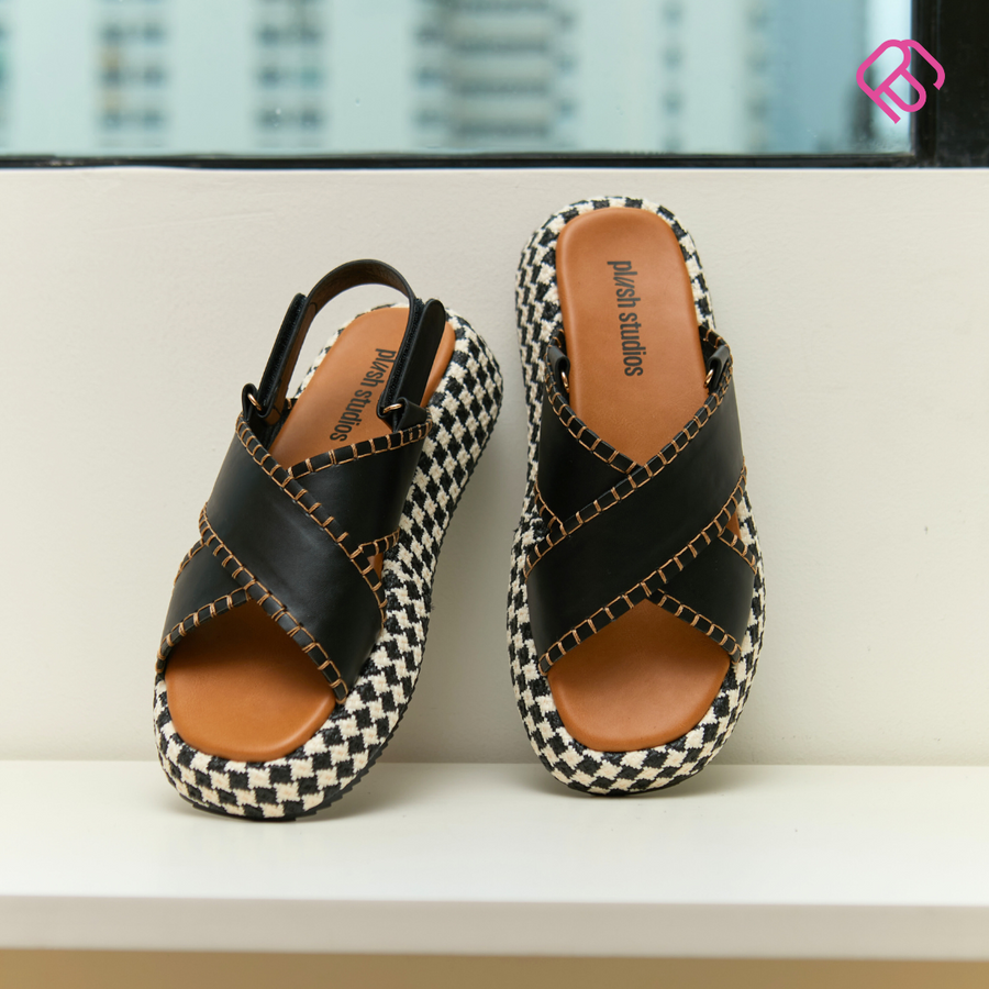 Rae Flatform Sandals Black&White (B&W)