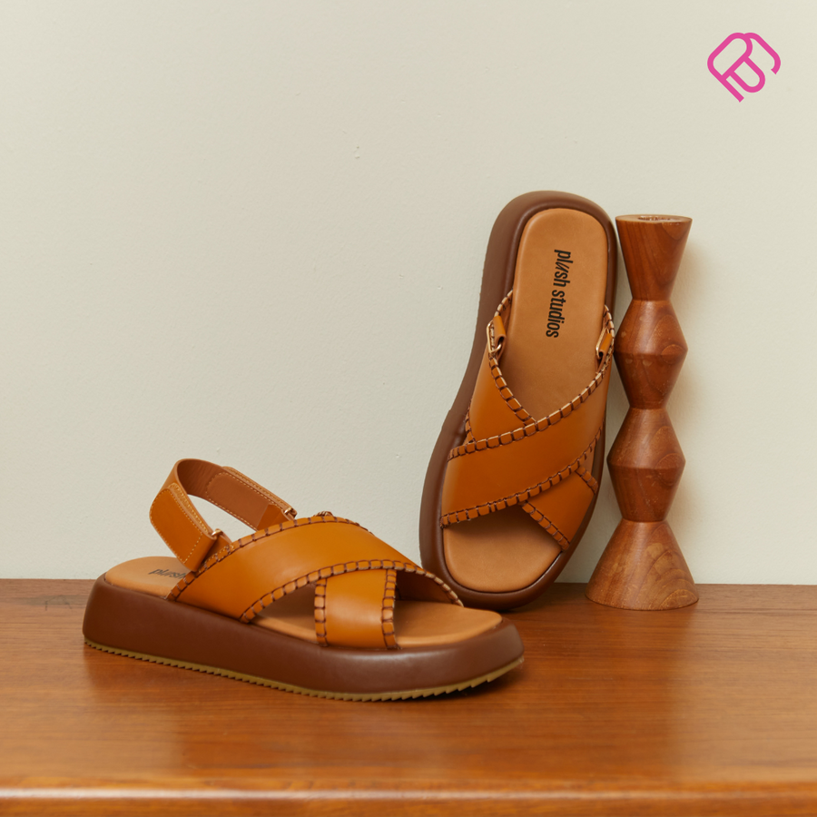 Rae Flatform Sandals Golden Oak