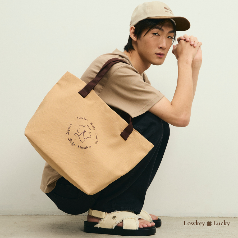 Lowkey Lucky Limited Tote Bag Beige