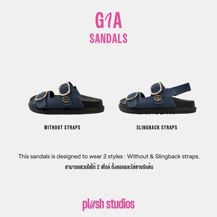 Gia Unisex Sandals Washed Denim